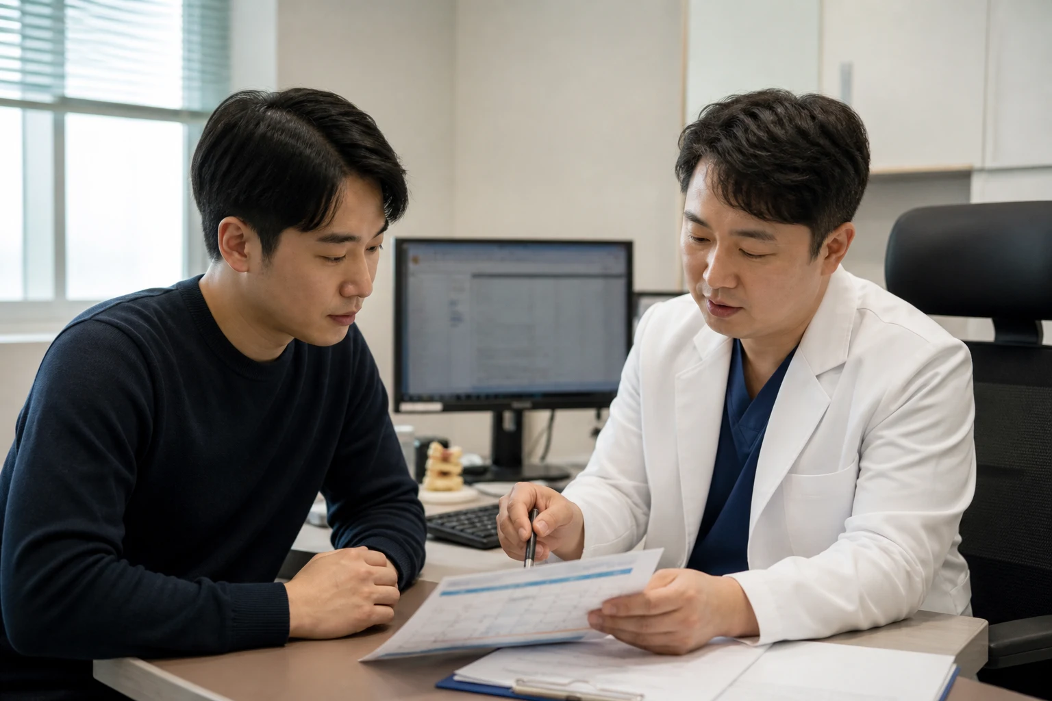교통사고 병원 선택 검토 장면